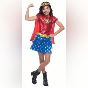 Rubies - DC Wonder Woman Costume Tutu Dress with Cape for Kids - Small (3-4) new